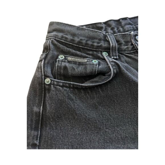 Vintage Calvin Klein Mom Jeans Black Straight Leg Sz 6 Made In USA Distressed - Picture 5 of 11